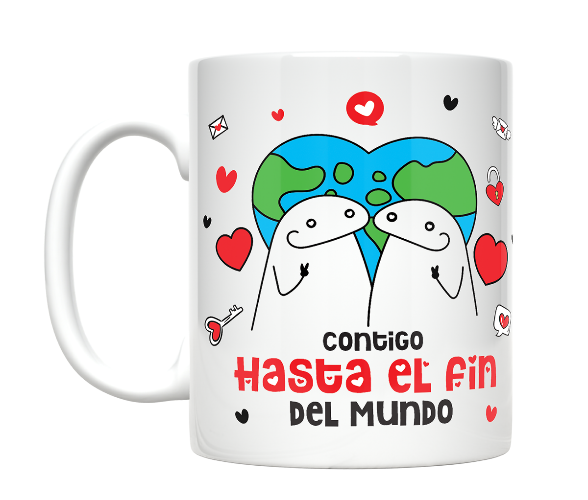 taza blanca personalizada premium aaa – hasta el fin del mundo | regalo con significado