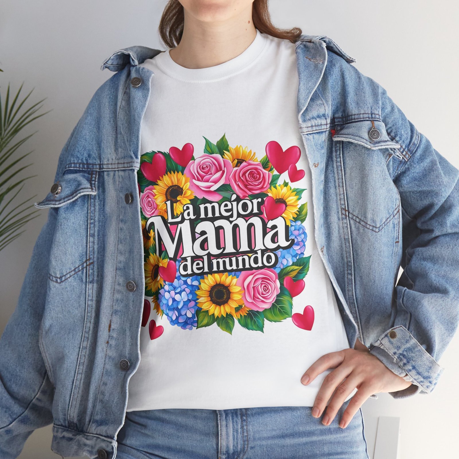 Camiseta Día de la Madre con diseño floral colorido