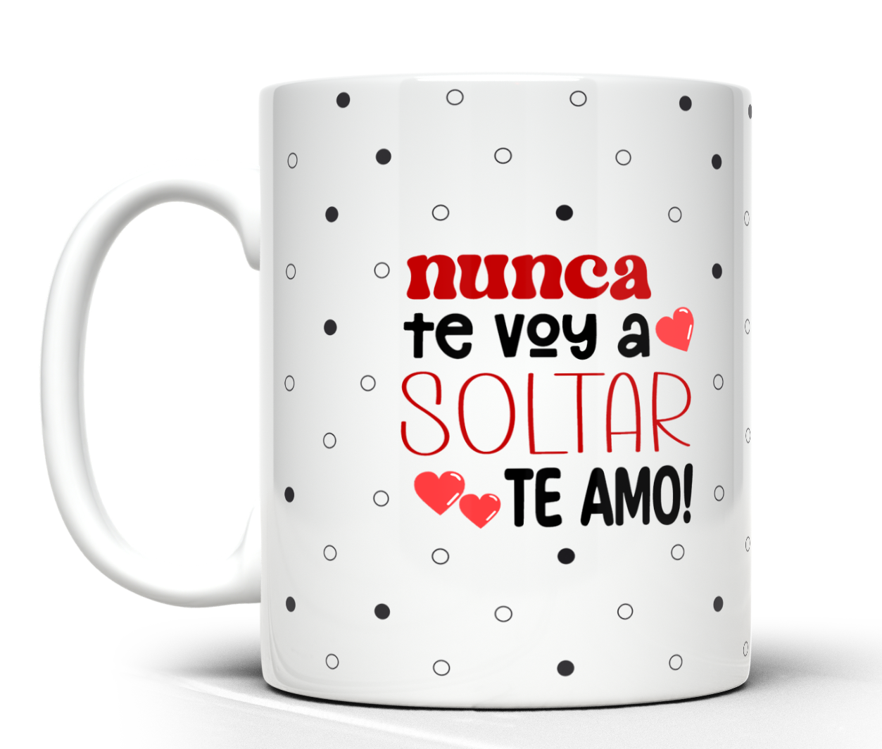 taza blanca personalizada premium aaa – nunca te voy a soltar te amo! | regalo con significado