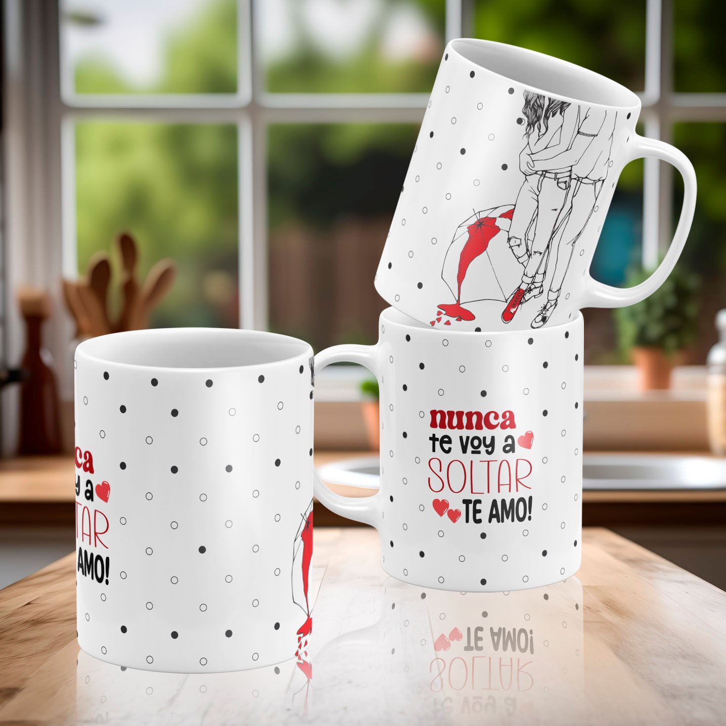 taza blanca personalizada premium aaa – nunca te voy a soltar te amo! | regalo con significado