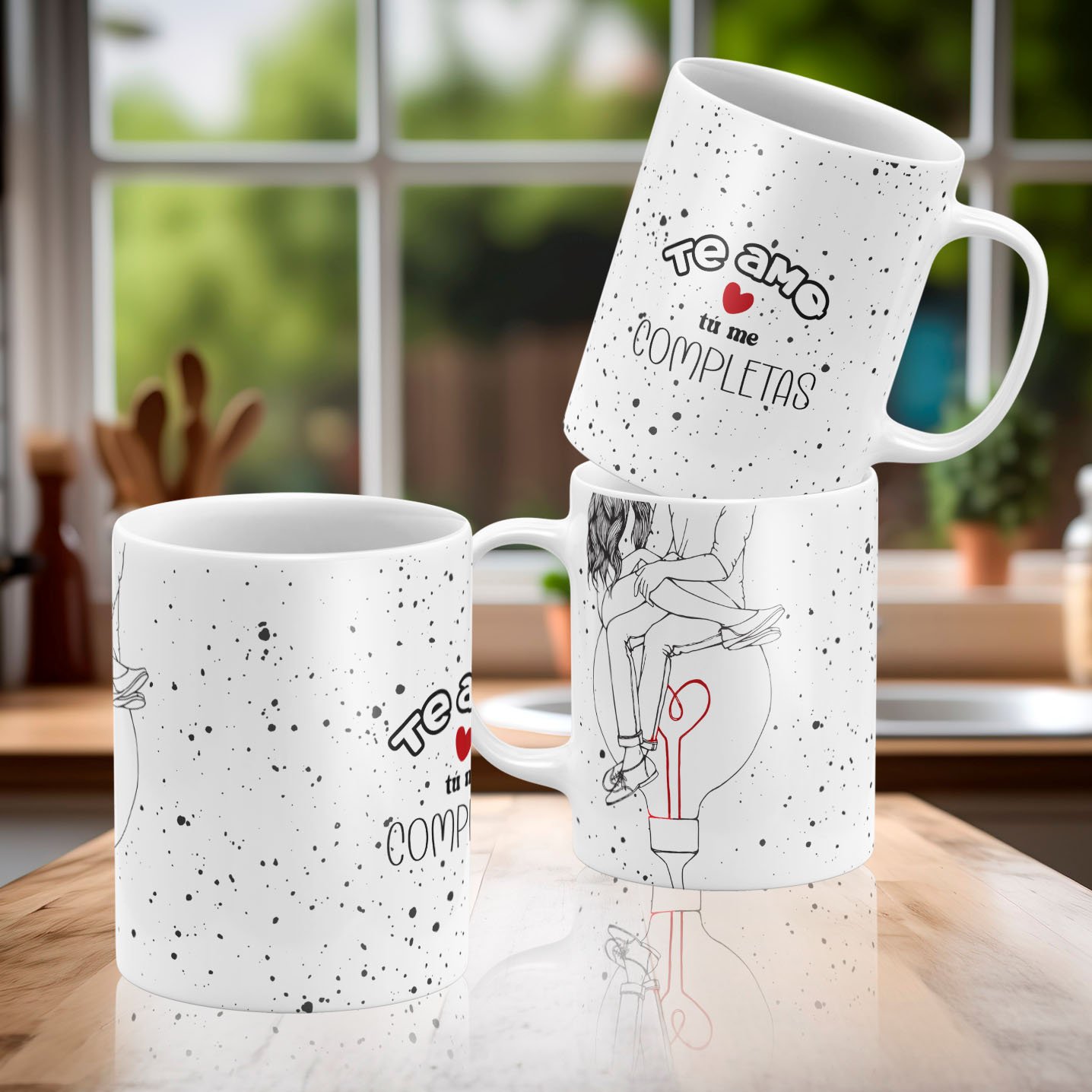 taza blanca personalizada premium aaa – te amo tú me completas! | regalo con significado