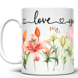 Taza Personalizada Love Mamá con Flores