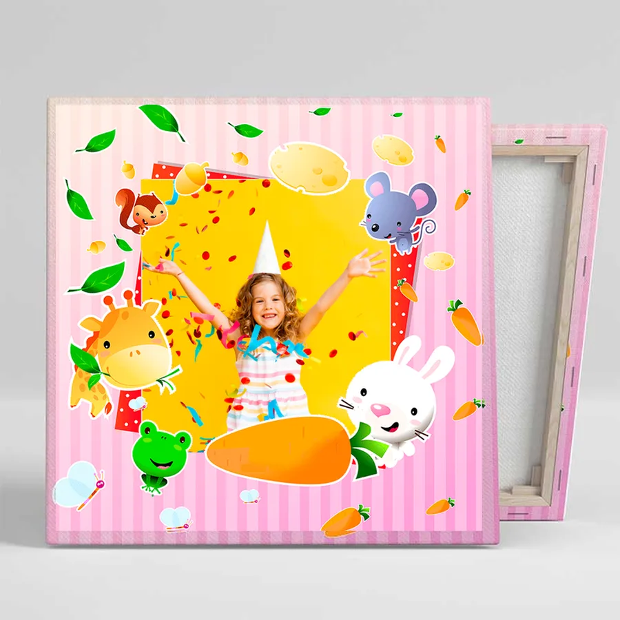 Foto frame Divertidos DV11A Lienzo cuadrado personalizado con foto y plantilla divertida DV11A