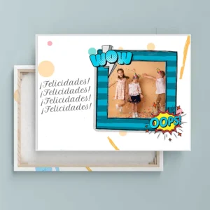 Lienzo horizontal personalizado con foto y plantilla divertida DV43B