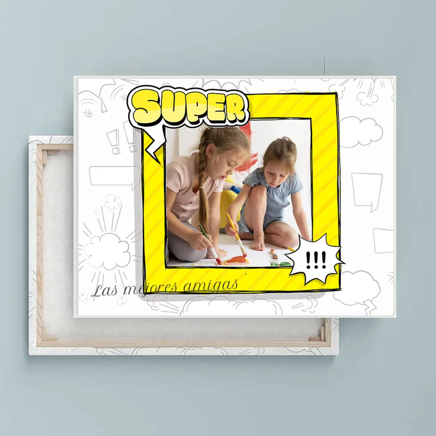 Foto frame Divertidos DV43D Lienzo horizontal personalizado con foto y plantilla divertida DV43D