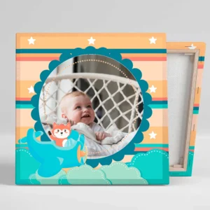 Lienzo cuadrado infantil personalizado con foto, plantilla IN11A