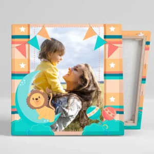 Lienzo cuadrado infantil personalizado con foto, plantilla IN11B