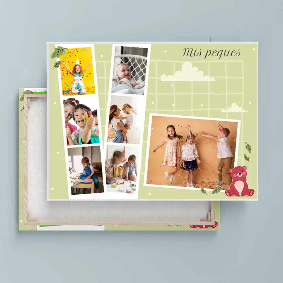 Lienzo horizontal infantil personalizado con foto, plantilla IN43A