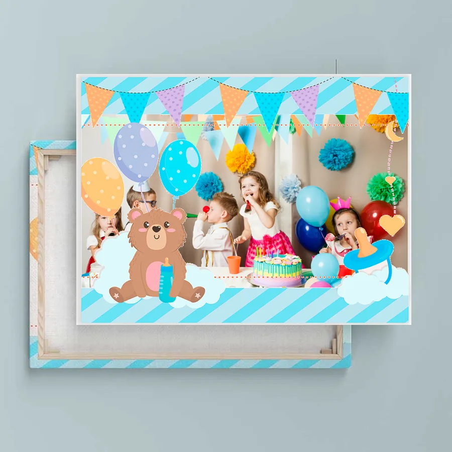 Lienzo horizontal infantil personalizado con foto, plantilla IN43B