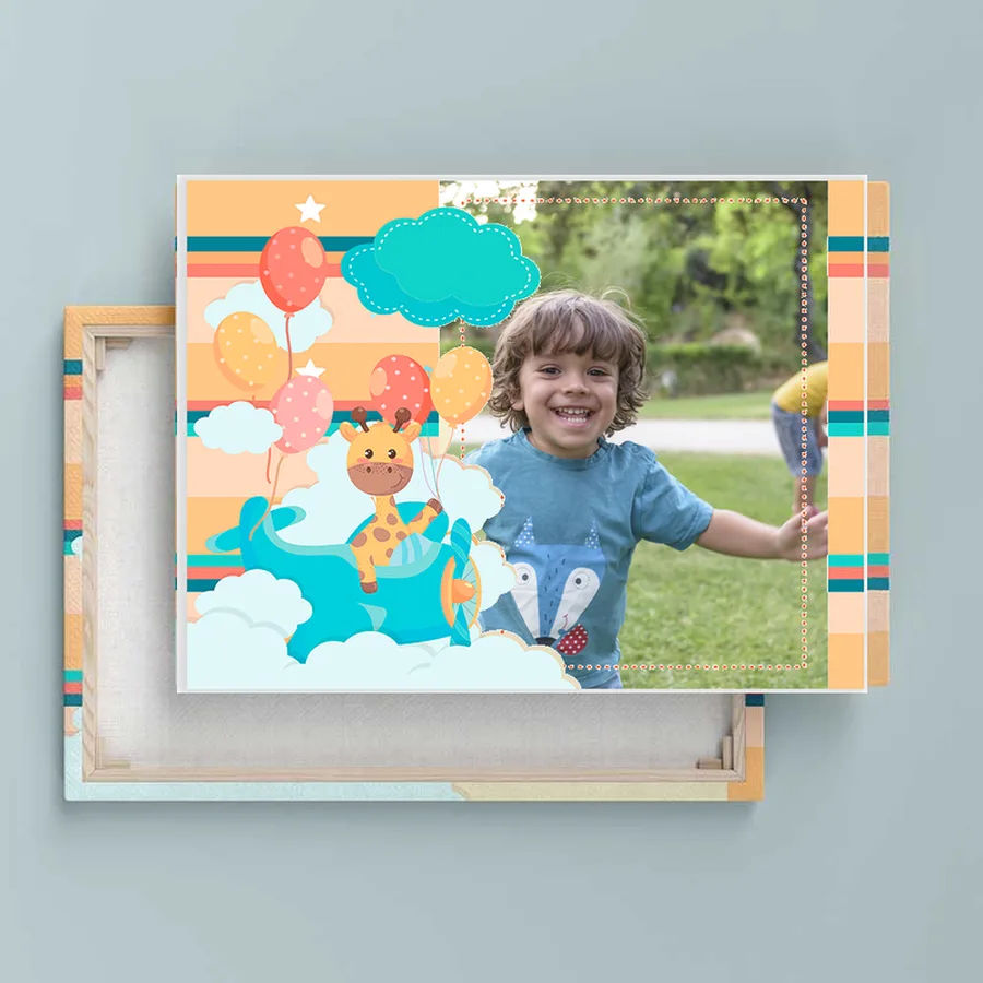 Lienzo horizontal infantil personalizado con foto, plantilla IN43D