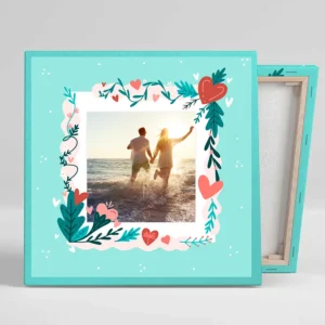 Lienzo cuadrado personalizado con foto, plantilla Love LV11A