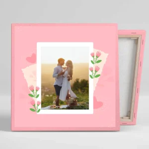 Lienzo cuadrado personalizado con foto, plantilla Love LV11B