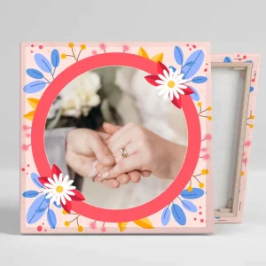 Lienzo cuadrado personalizado con foto, plantilla Love LV11E