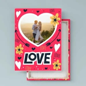 Lienzo vertical personalizado con foto, plantilla Love LV34B