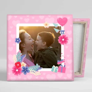 Lienzo cuadrado personalizado con foto, plantilla Madres MA11A