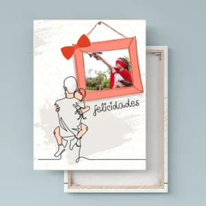 Lienzo vertical personalizado con foto, plantilla Padres PA34C