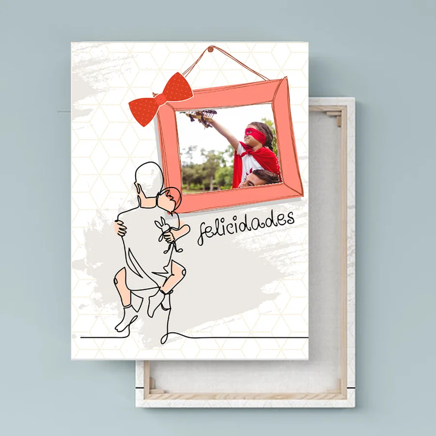 Lienzo vertical personalizado con foto, plantilla Padres PA34C