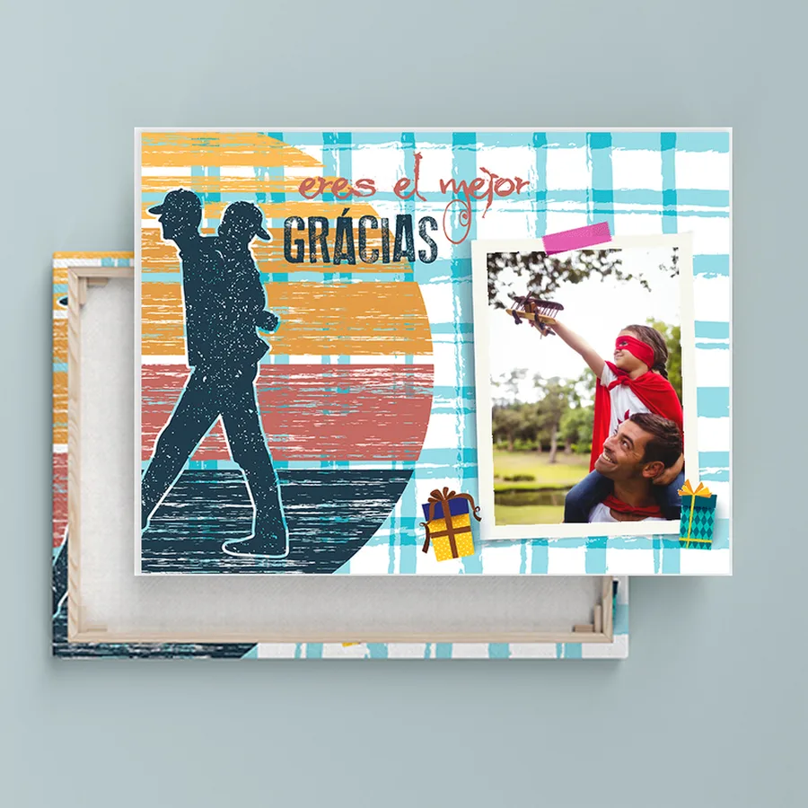 Lienzo horizontal personalizado con foto, plantilla Padres PA43C