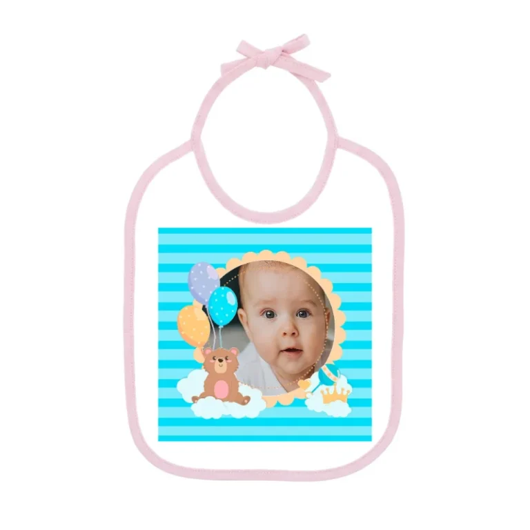 Babero Infantil IN11C, cinta rosa (imagen de ejemplo)