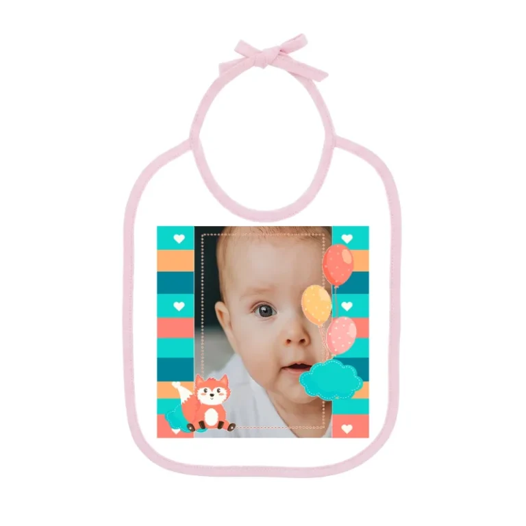 Babero Infantil IN11D, cinta rosa (imagen de ejemplo)