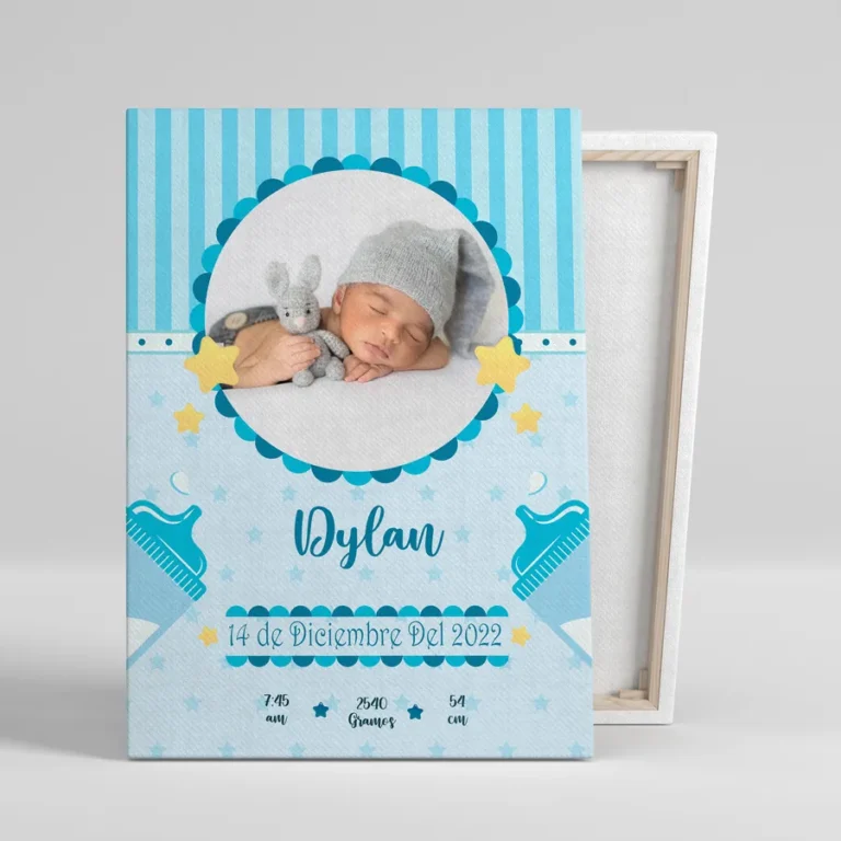 Cuadro natalicio personalizado · Blue Baby (NT34A)