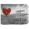Cuadro con texto personalizado · árbol rojo en blanco y negro Cuadro en lienzo con texto personalizado: árbol rojo en blanco y negro con cartel para tu frase
