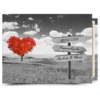Cuadro con texto personalizado · árbol naranja en blanco y negro Cuadro en lienzo con texto personalizado: árbol naranja en blanco y negro con cartel para tu frase