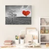 Cuadro con texto personalizado · árbol naranja en blanco y negro (ambiente) Cuadro con texto personalizado colgado en la pared: árbol naranja en blanco y negro con cartel para tu frase