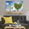 Cuadro con texto personalizado · árbol en forma de corazón verde (ambiente) Cuadro con texto personalizado colgado en la pared: árbol en forma de corazón verde con cartel para tu frase