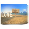 Cuadro con texto personalizado · playa con letras LOVE Cuadro en lienzo con texto personalizado: playa con letras LOVE con cartel para tu frase