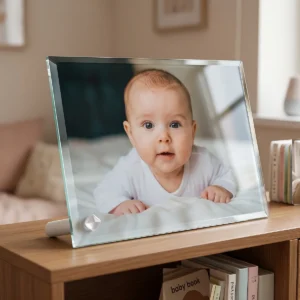Bebé: foto en cristal (imagen creada con IA)