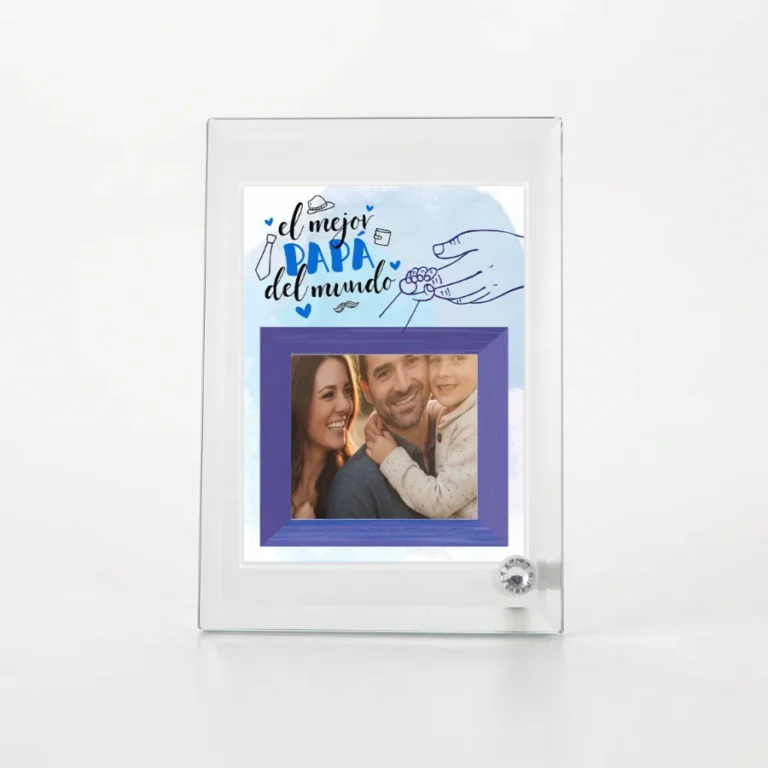 Foto en cristal con diseño · Padres (PA34B)