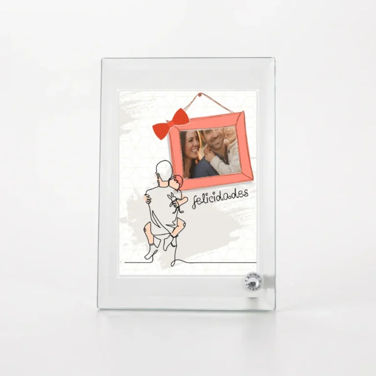 Foto en cristal con diseño · Padres (PA34C)