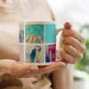 Taza blanca con collage de fotos personalizada