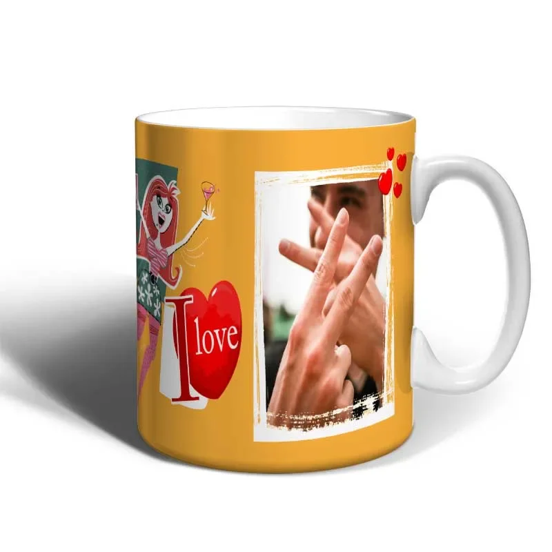 Taza con diseño I love personalizada con tu foto